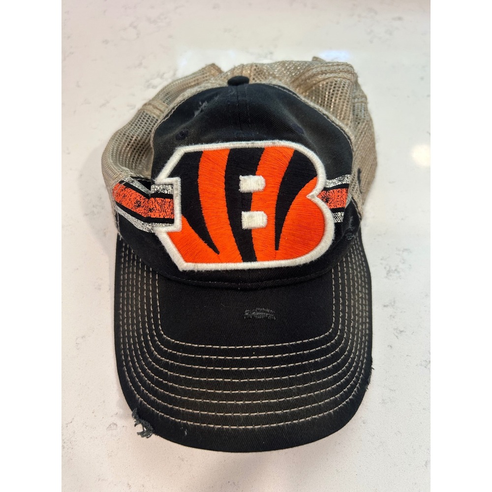 Fanatics NFL‎ Pro Line Cincinnati Bengals Distressed Trucker Hat Snapback Black